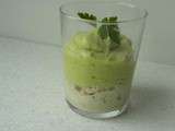 Mousse d'avocat au crabe en verrine