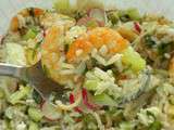 Salade mi-croquante aux crevettes