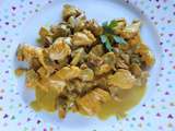 Sauté de poulet et champignons au curcuma