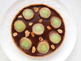 Tarte poires et chocolat, note de menthe