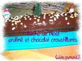 Bûche de Noël praliné et chocolat croustillants