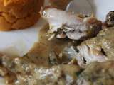 Poulet au cidre, puree de patates douces