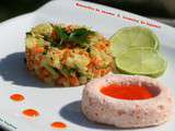 Quenelles de saumon & brunoise de légumes