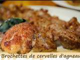 Cervelles d'agneau au beurre, en brochettes