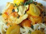 Tagliatelles au poulet citron et tomates ananas