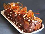 Bûche chocolat, caramel au beurre salé, nougat chinois