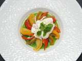 Salade tomates mozza basilic revisitée