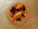 Risotto aux crevettes et baies roses