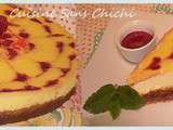 Cheese-cake et son coulis de framboises