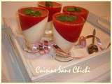 Panna cotta au coulis de fraises et menthe fraîche