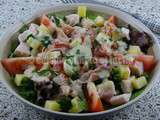 Salade composée au poulet fumé et comté