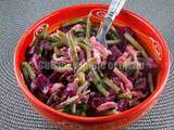 Salade de haricots verts, betteraves et lardons