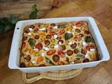 Clafoutis salé au chèvre frais et tomates cerises