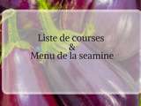 Liste de course #2 avec idée de recettes du lundi au dimanche