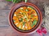 Tajine poulet légumes avec carottes et pois chiches