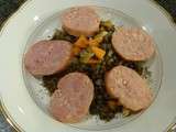 Saucissons sur compotée de lentilles