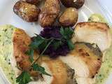 Suprêmes de volaille farcis aux champignons , cuisson basse température