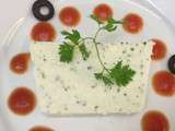 Terrine de féta au basilic, coulis de poivron rouge