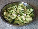 Carpaccio de courgettes, feta et menthe