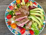 Salade boeuf, époisses, tomates et avocat