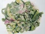 Tagliatelles de Konjac aux courgettes, jambon et chèvre