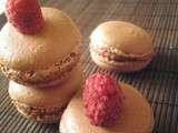 Macaron chocolat framboise