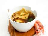 Soupe Wonton (raviolis chinois) aux langoustines