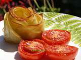 Pomme de terre fleur et tomates confites