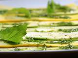 Rubans de courgette, pesto de roquette et noix de pécan