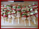 Brochettes de poulet aux poivrons et courgettes au barbecue