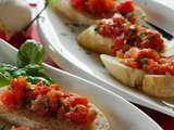 Bruschetta de tomates à l'ail et aux herbes