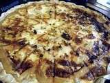 Quiche de poireaux, poires, reblochon, lardons et cumin