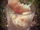 Verrine fraîcheur de mousse de crevettes