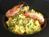 Risotto au curry et crevettes