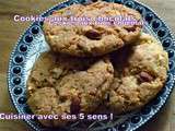 Cookies aux trois chocolats, amandes effilées, cacahuètes et noisettes