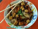 Wok de shirataki au tofu frit