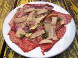 Carpaccio de bœuf à la crème de Banyuls