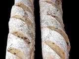 Baguettes au levain et aux oignons grillés