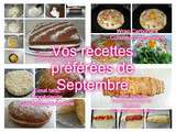 Vos recettes préférées de Septembre 2016