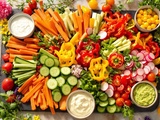 Présentation décoration plateau de crudités