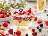Soupe de champagne aux fruits rouges surgelés