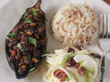 Aubergines farcies à la viande hachée et aux pignons (Recette d’Ottolenghi)