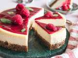 Cheesecake fondant au coulis de framboises