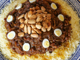 Couscous avec tfaya (confit d’oignons et raisins secs) très facile expliqué pas à pas