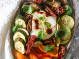 Légumes rôtis, burrata et basilic