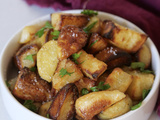 Pommes de terre et patates douces sautées au four