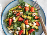 Salade de courgettes, fraises et feta