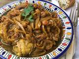 Tajine de poulet aux oignons et raisins secs