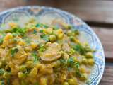 Tajine de veau aux artichauts sauvages et aux petits pois