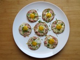 Mini-galette bretonne complète aux oeufs de caille pour l'apéritif